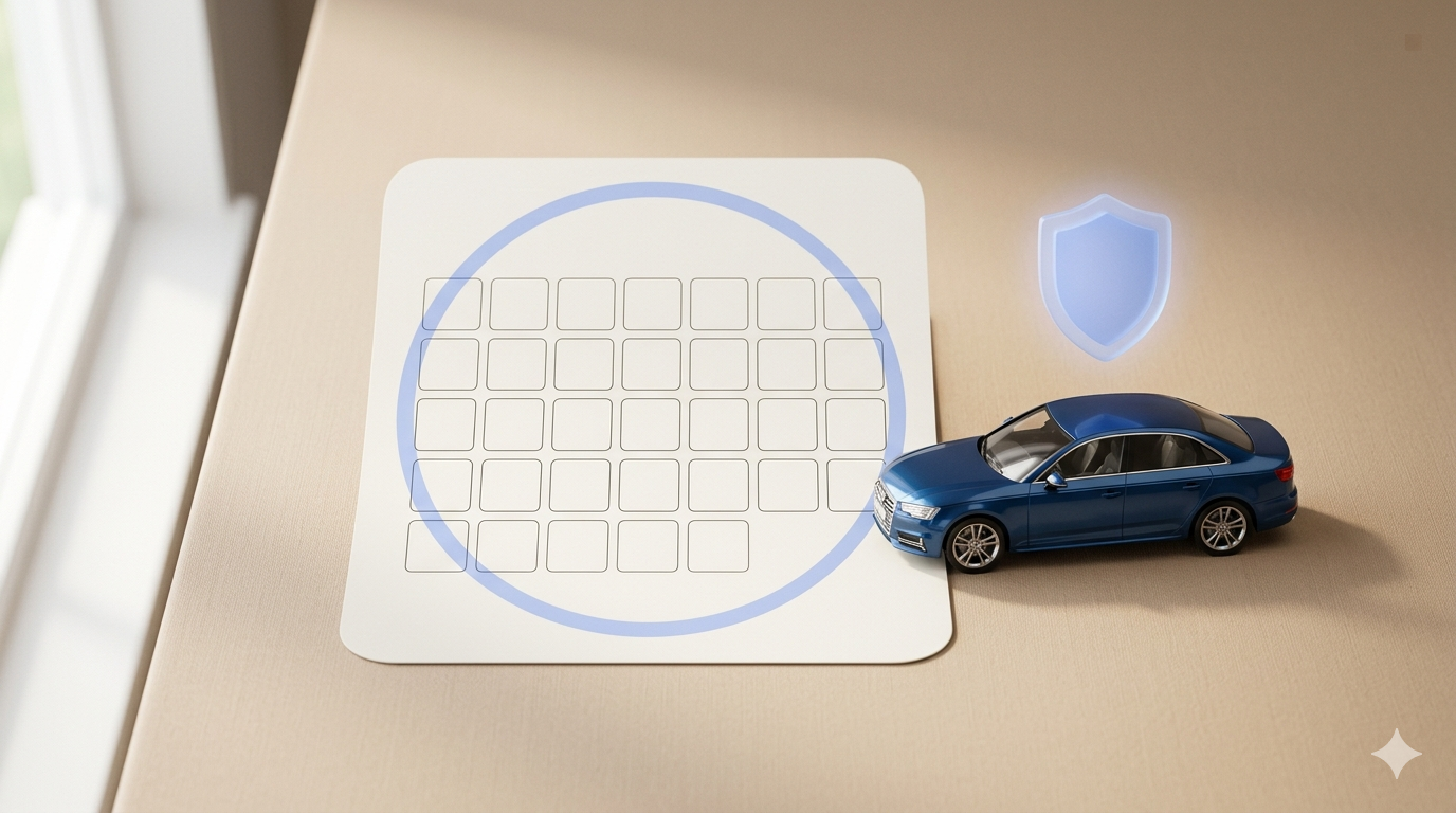 Kalendorius su 30 dienų ir mažas sportinis automobilis — trumpalaikis KASKO draudimas mėnesiui